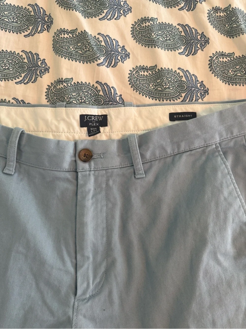 J. Crew Men's Sky Blue Cotton Chinos